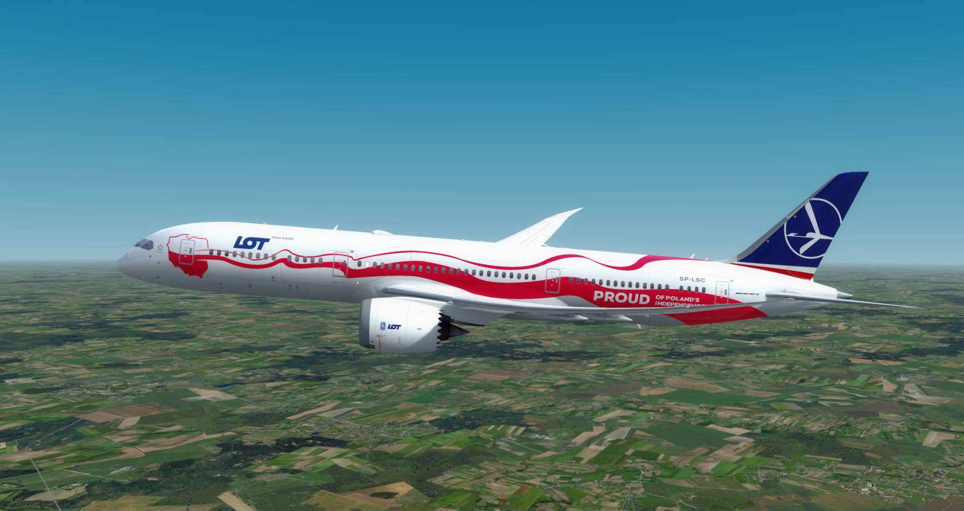 P3D V4 789 LOT EPWA-ZBAA 庆祝波兰独立100周年的纪念涂装-9525 
