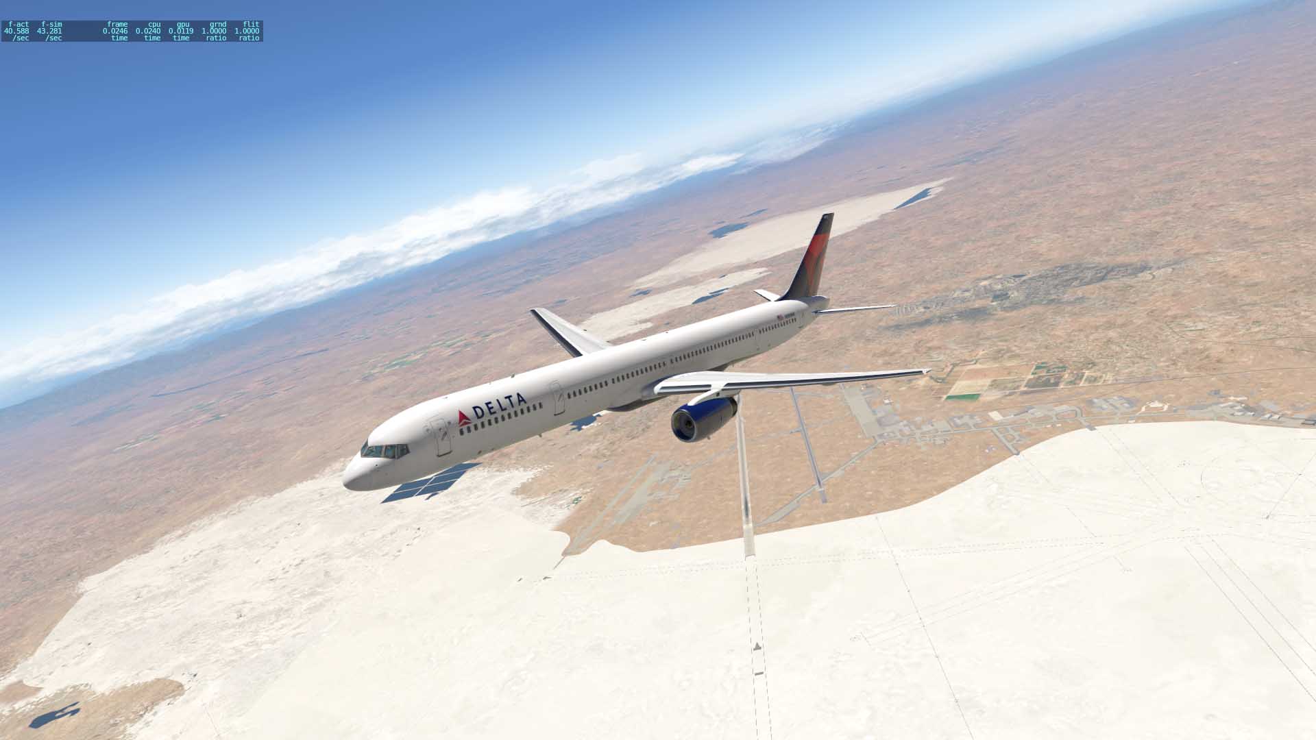 FF757-300测试FSenhancer v0.5 和Xplane自带风景KLAS-6981 