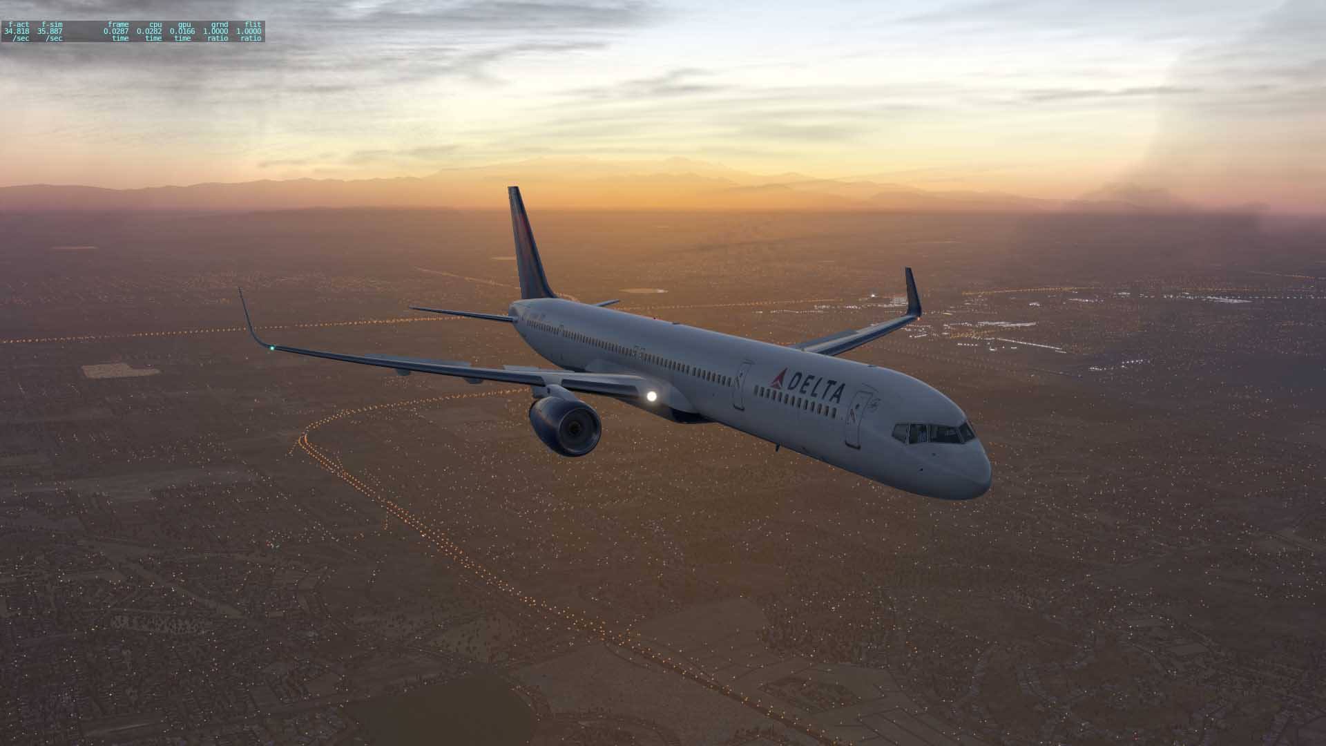 FF757-300测试FSenhancer v0.5 和Xplane自带风景KLAS-6992 