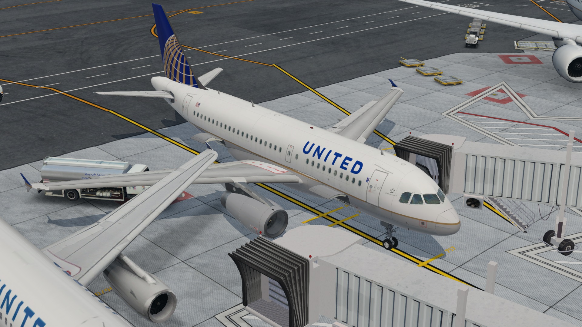 在XP里面飞空客 TOLISS A319 旧金山-棕榈泉-7820 