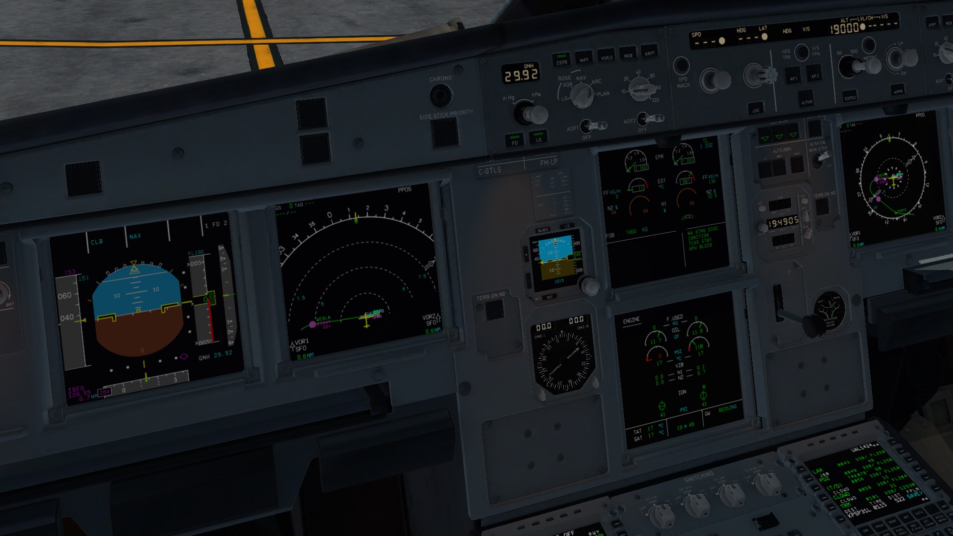在XP里面飞空客 TOLISS A319 旧金山-棕榈泉-670 