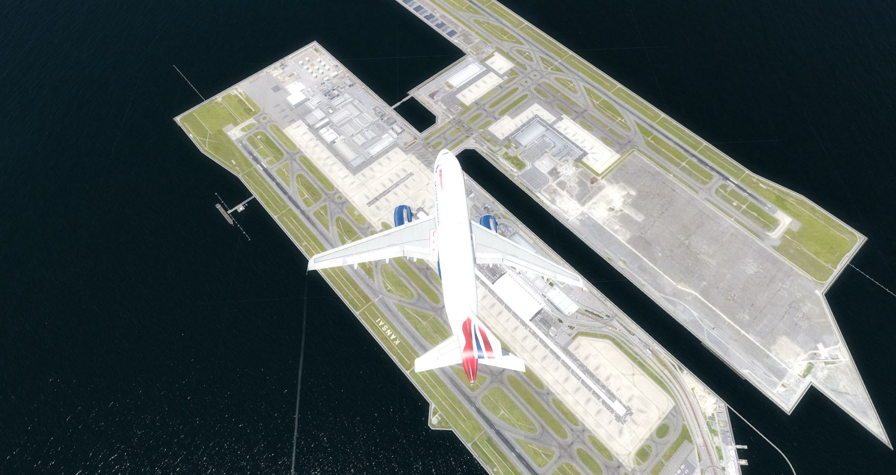 British Airlines Aerosoft A319 @ RJBB landing-3879 
