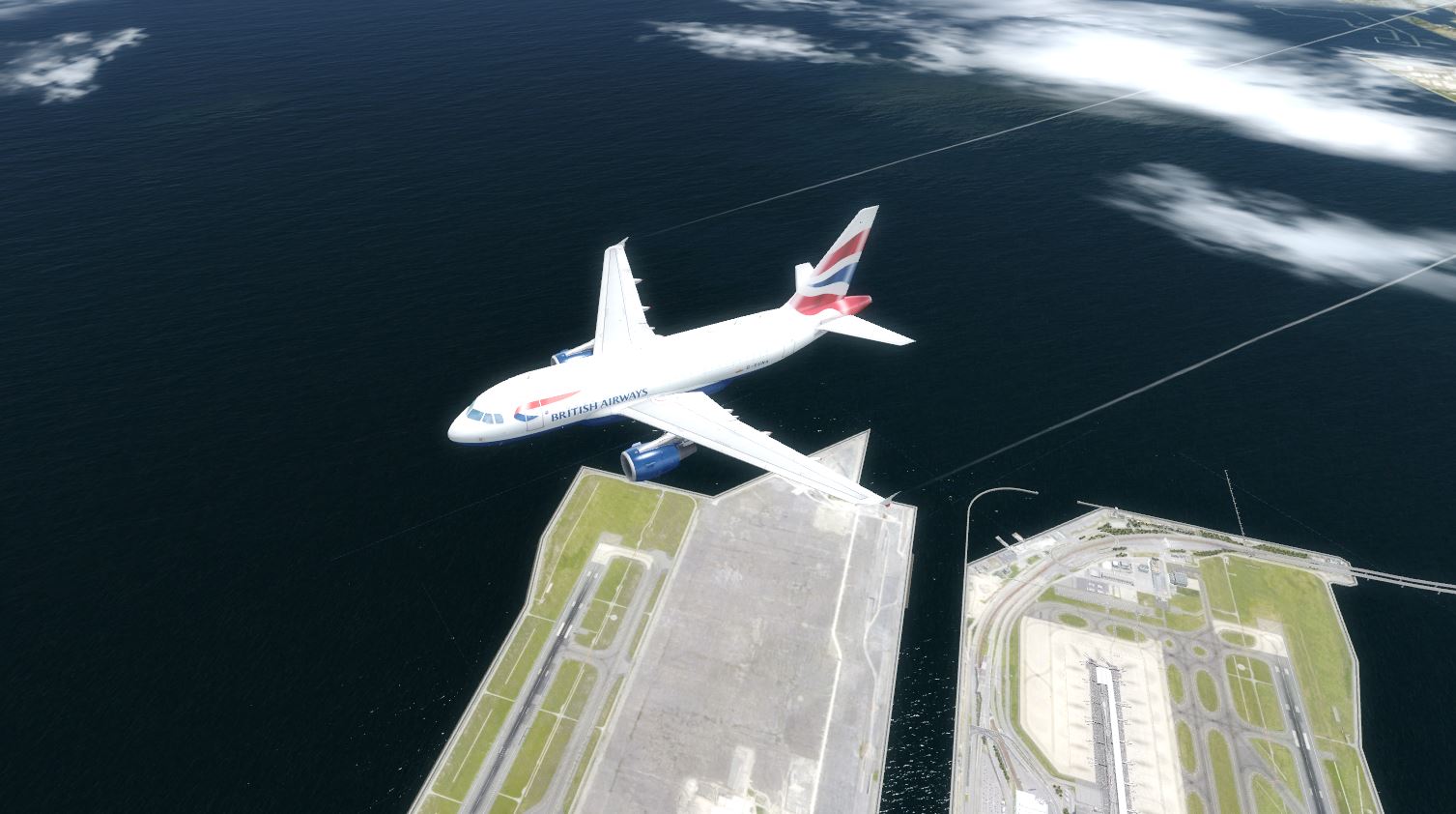 British Airlines Aerosoft A319 @ RJBB landing-2058 