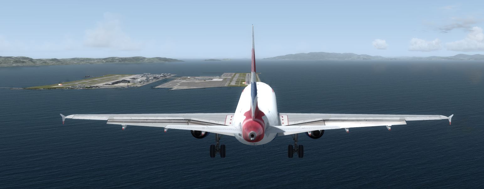 British Airlines Aerosoft A319 @ RJBB landing-889 