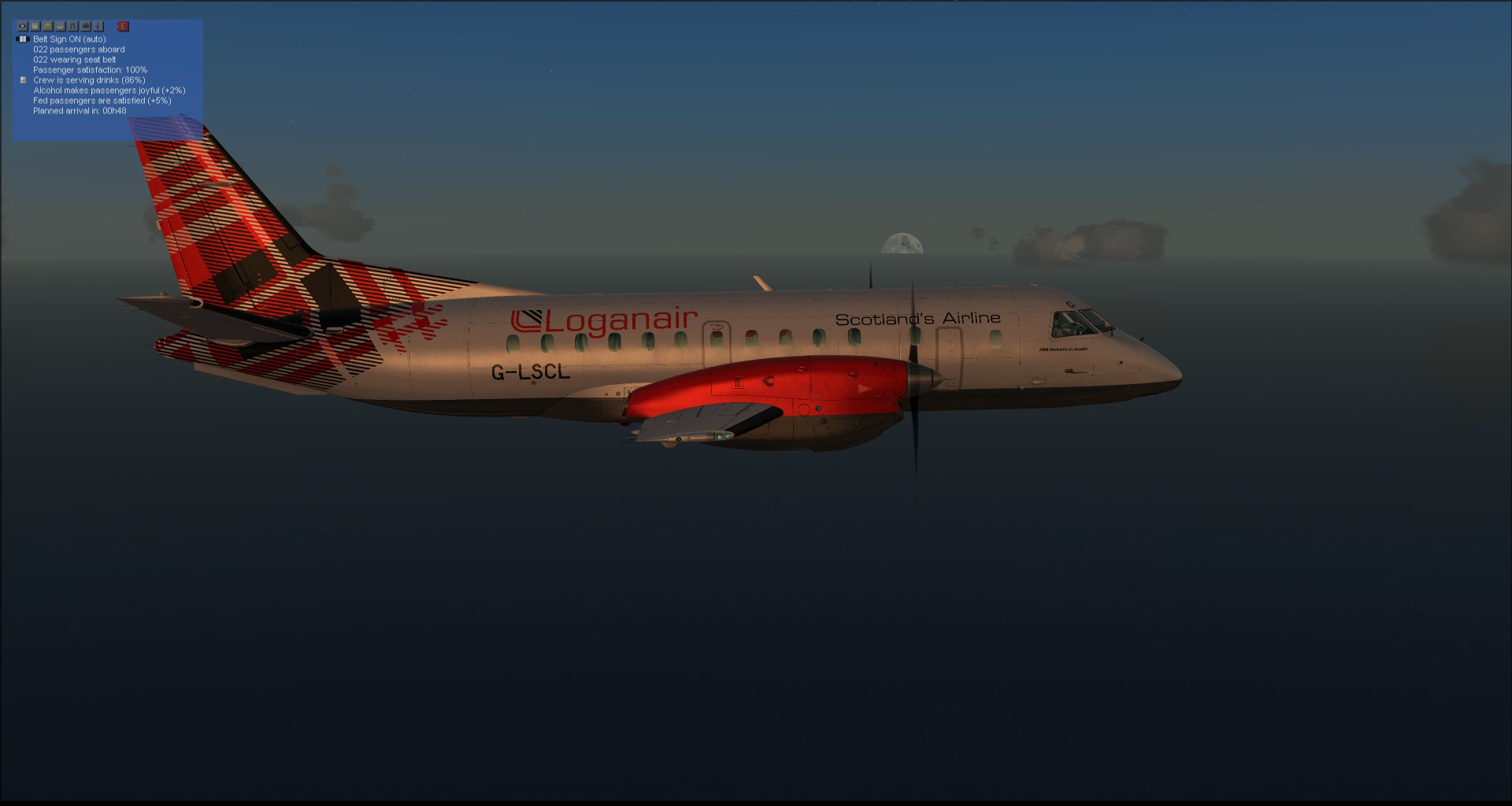 体验苏格兰航空真实航线-2483 