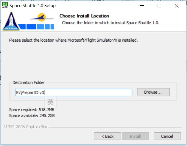 Captain sim 航天飞机安装问题-1509 