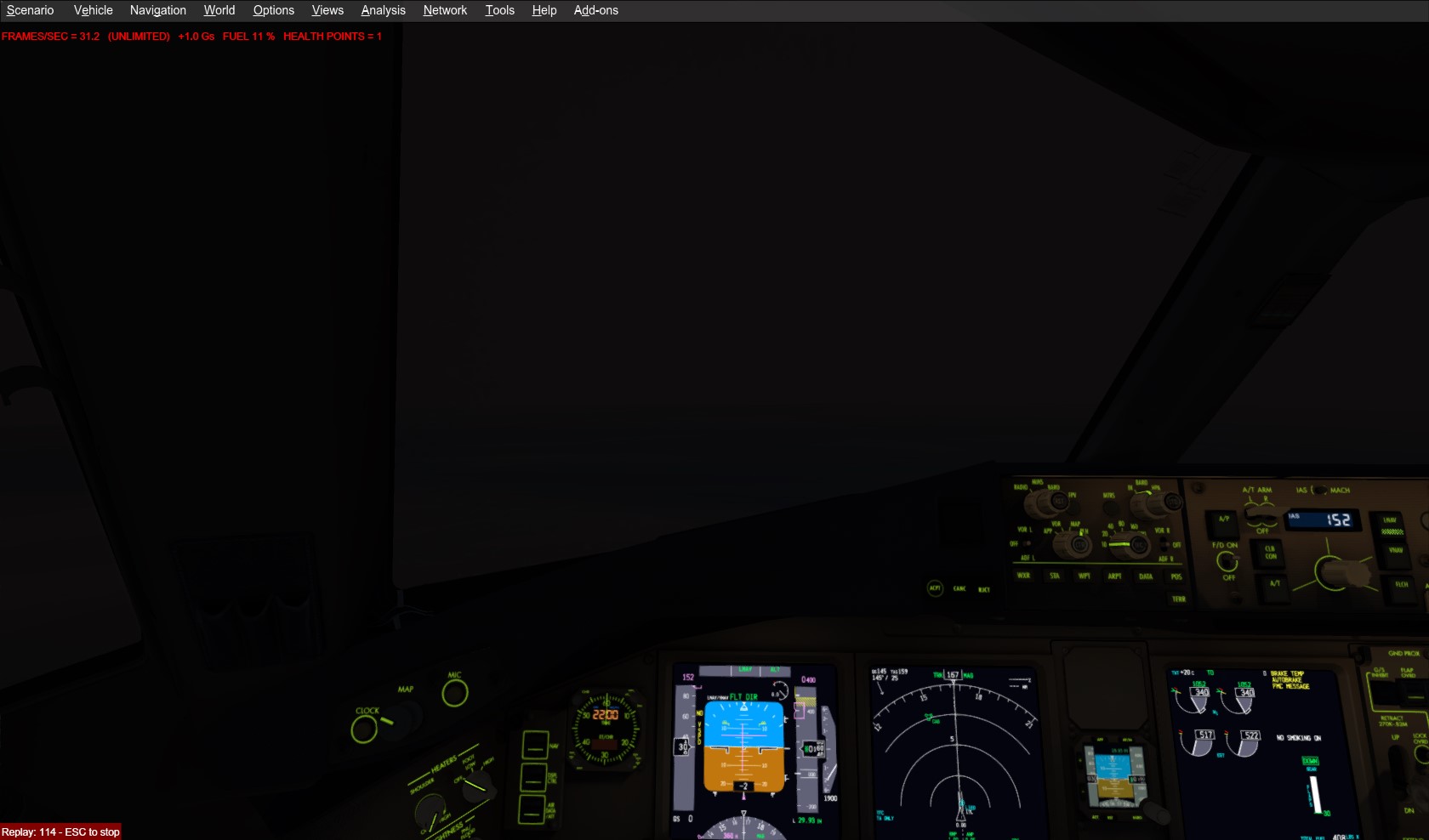 撒丁岛代奇莫曼努机场午夜大雾天手动降落-4011 