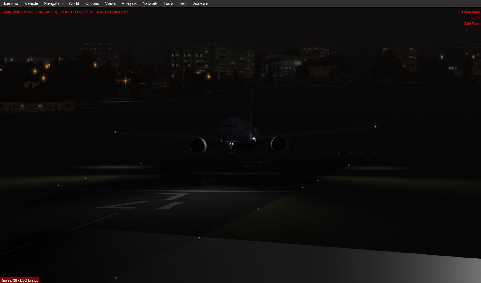 撒丁岛代奇莫曼努机场午夜大雾天手动降落-9489 