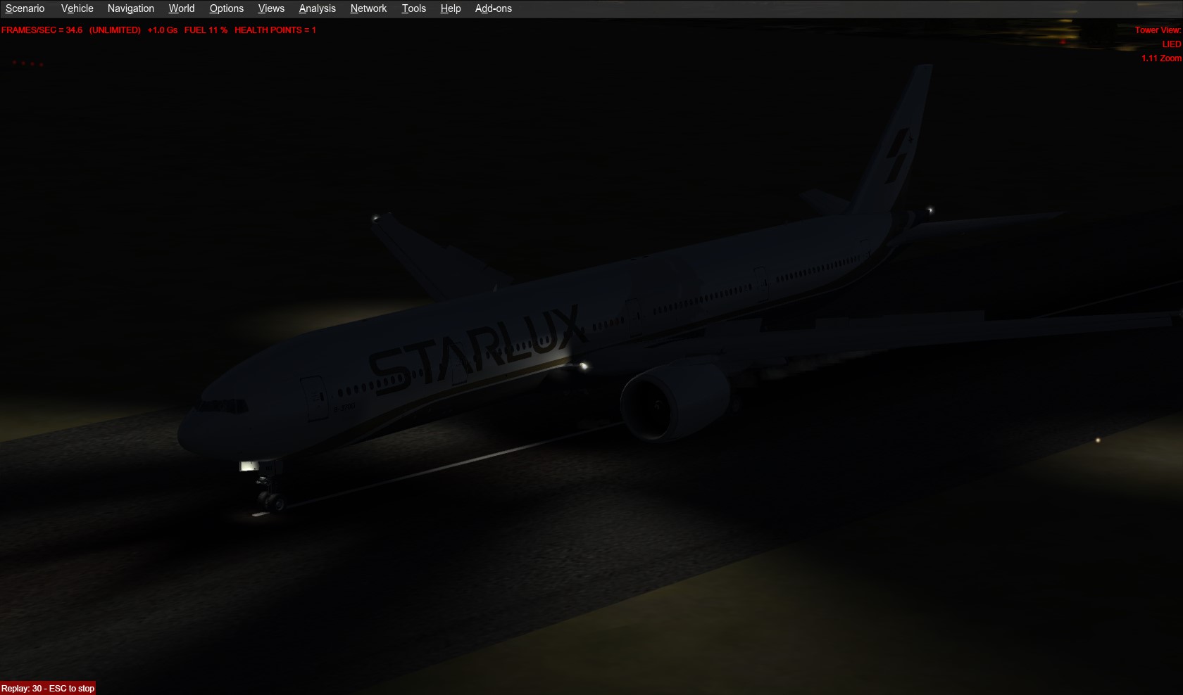 撒丁岛代奇莫曼努机场午夜大雾天手动降落-67 