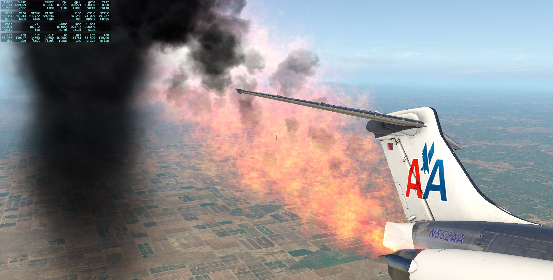 XP11又有新效果了-翼尖尾流与起火-6212 