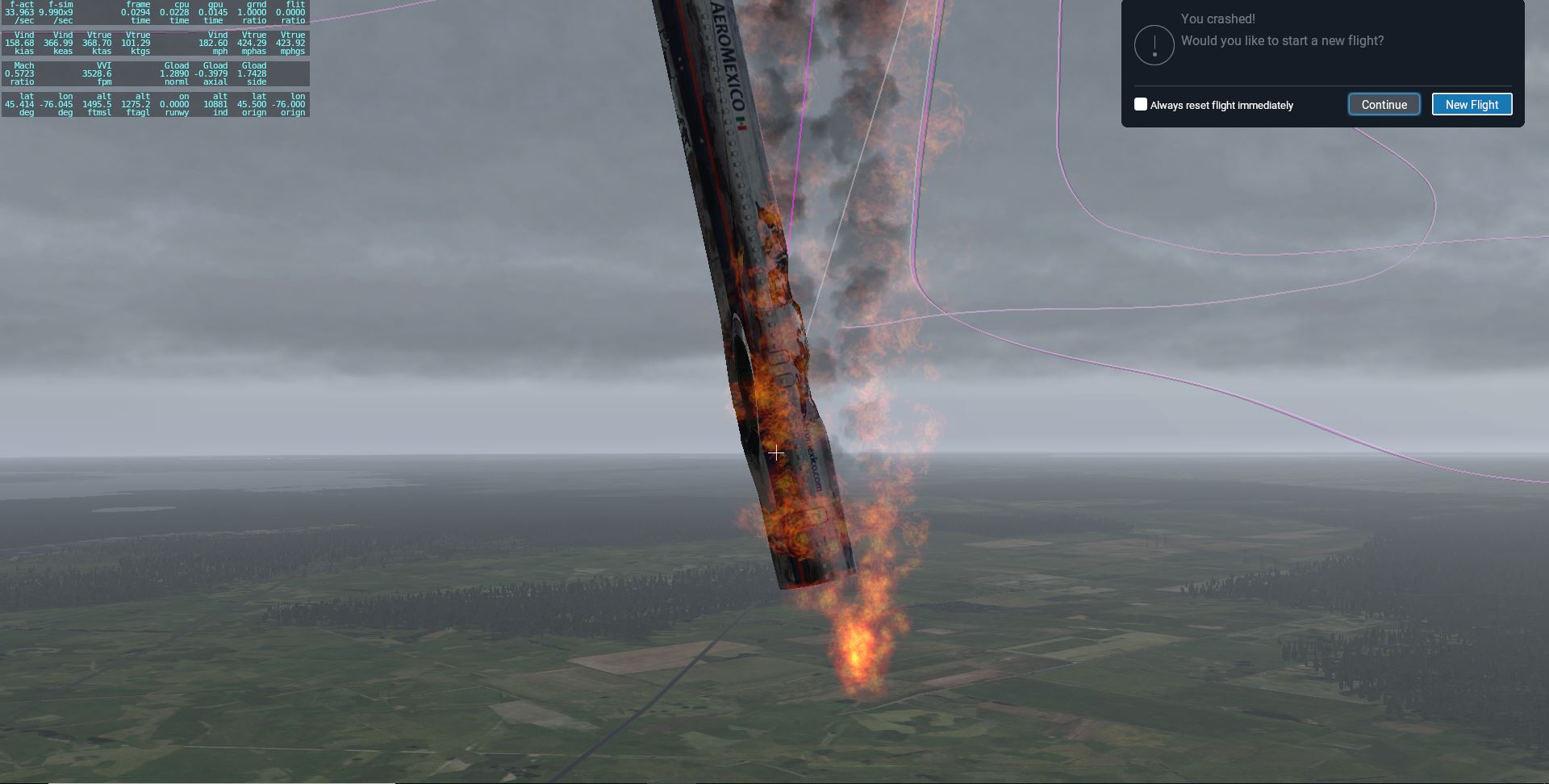XP11又有新效果了-翼尖尾流与起火-8676 