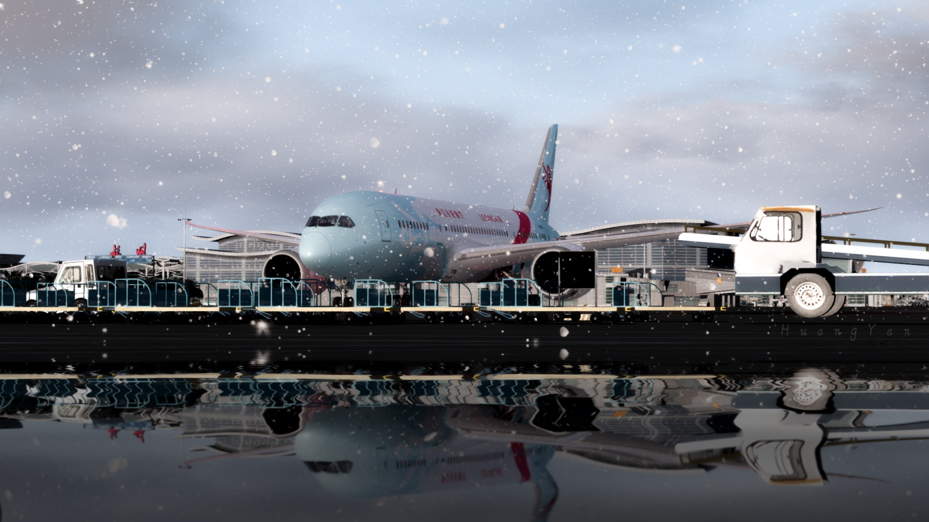 又是一年白雪季，浙江长龙航空宽体幻想图-607 