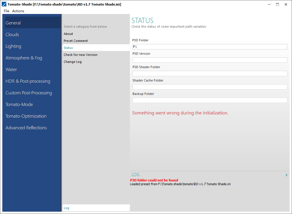 Tomato shade: P3D folder could not be found-293 