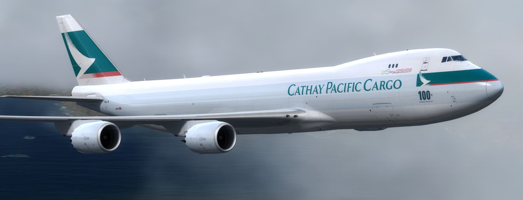 PMDG B747-8 Cathay Cargo 100th Boeing Aircraft-5560 
