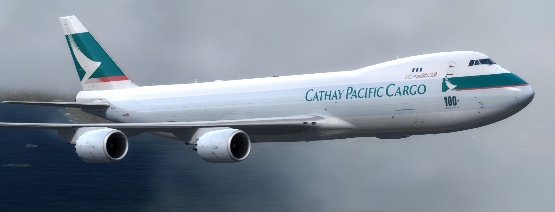PMDG B747-8 Cathay Cargo 100th Boeing Aircraft-2555 