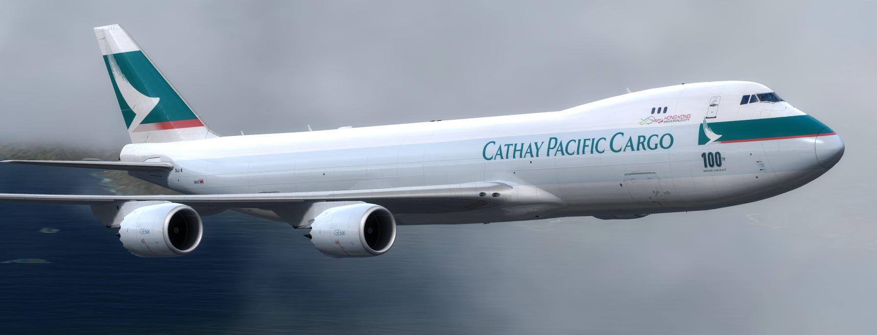 PMDG B747-8 Cathay Cargo 100th Boeing Aircraft-1907 