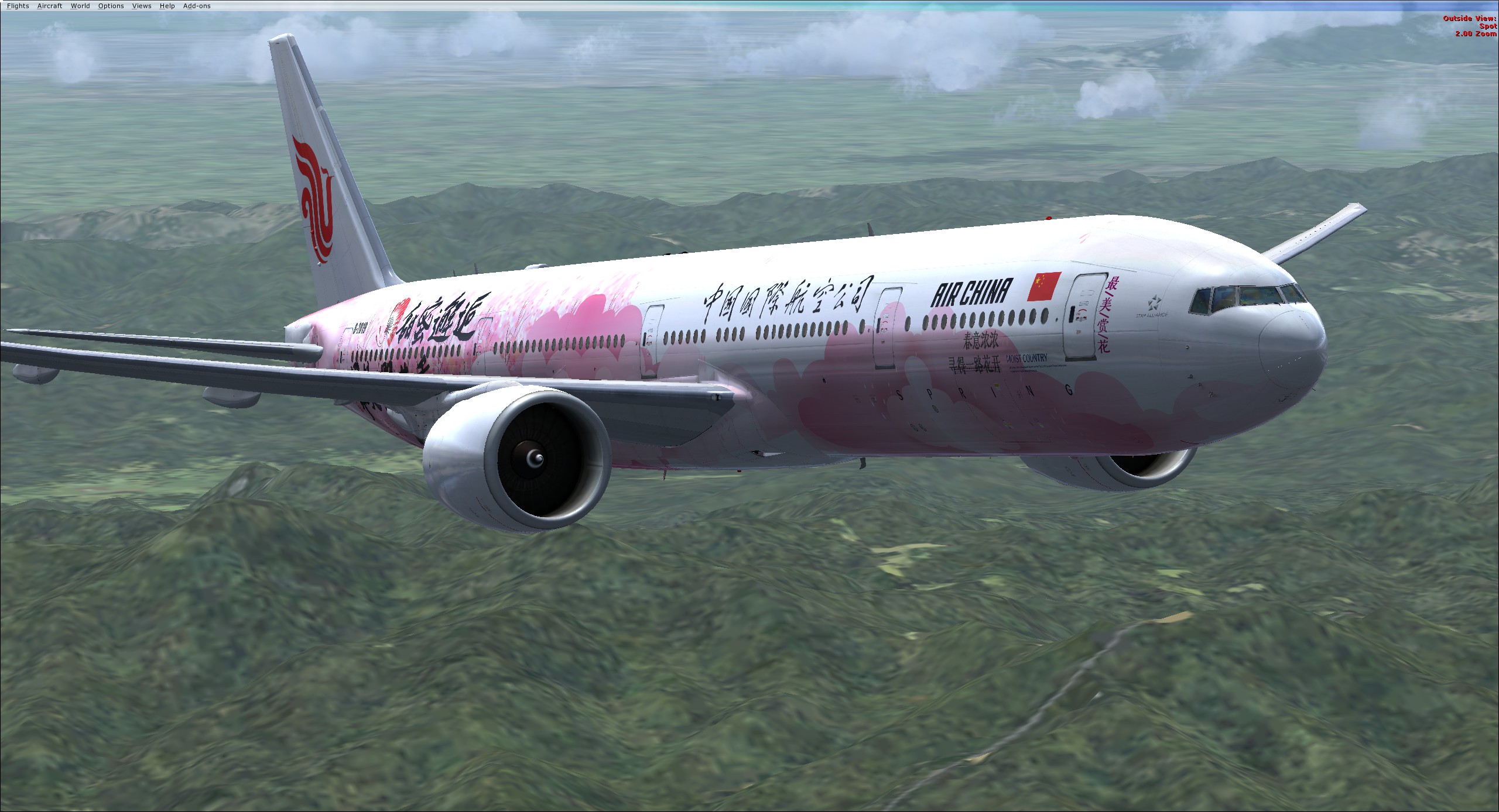 PMDG 777-300ER 国航樱花涂装 上架发布-2810 