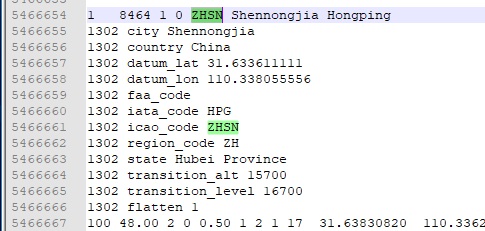 解决软件自带的fmc中一些小众机场标高都为2500的问题-5300 