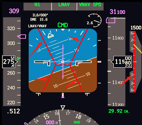 FSX PMDG-737-800 PFD上的红线怎么回事？-8166 