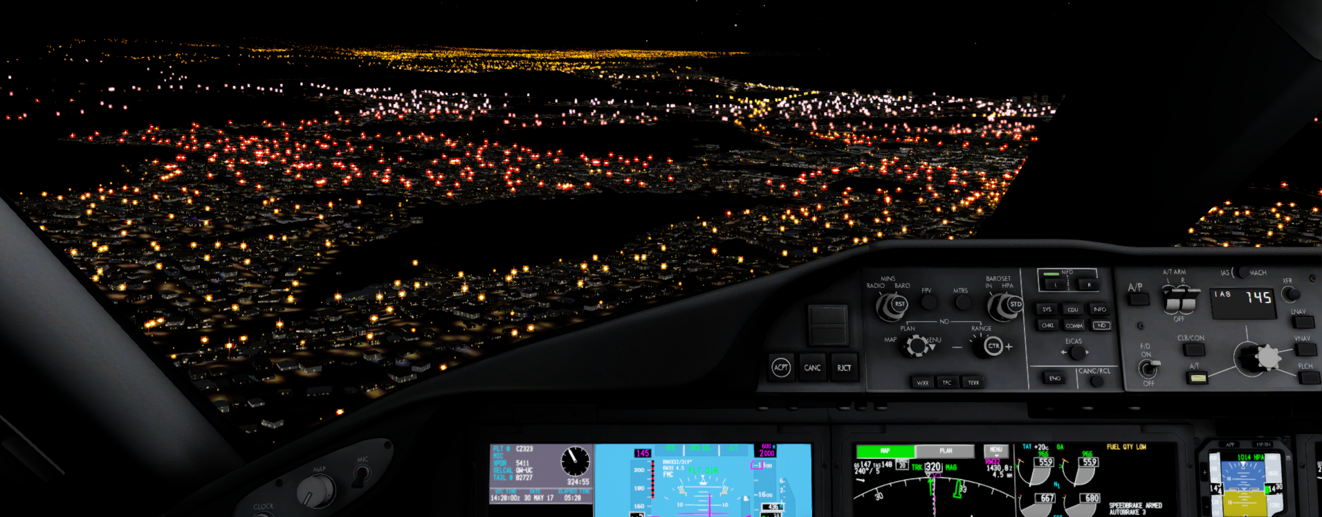 QW787 WADD-YBCG 黄金海岸机场夜景-8963 