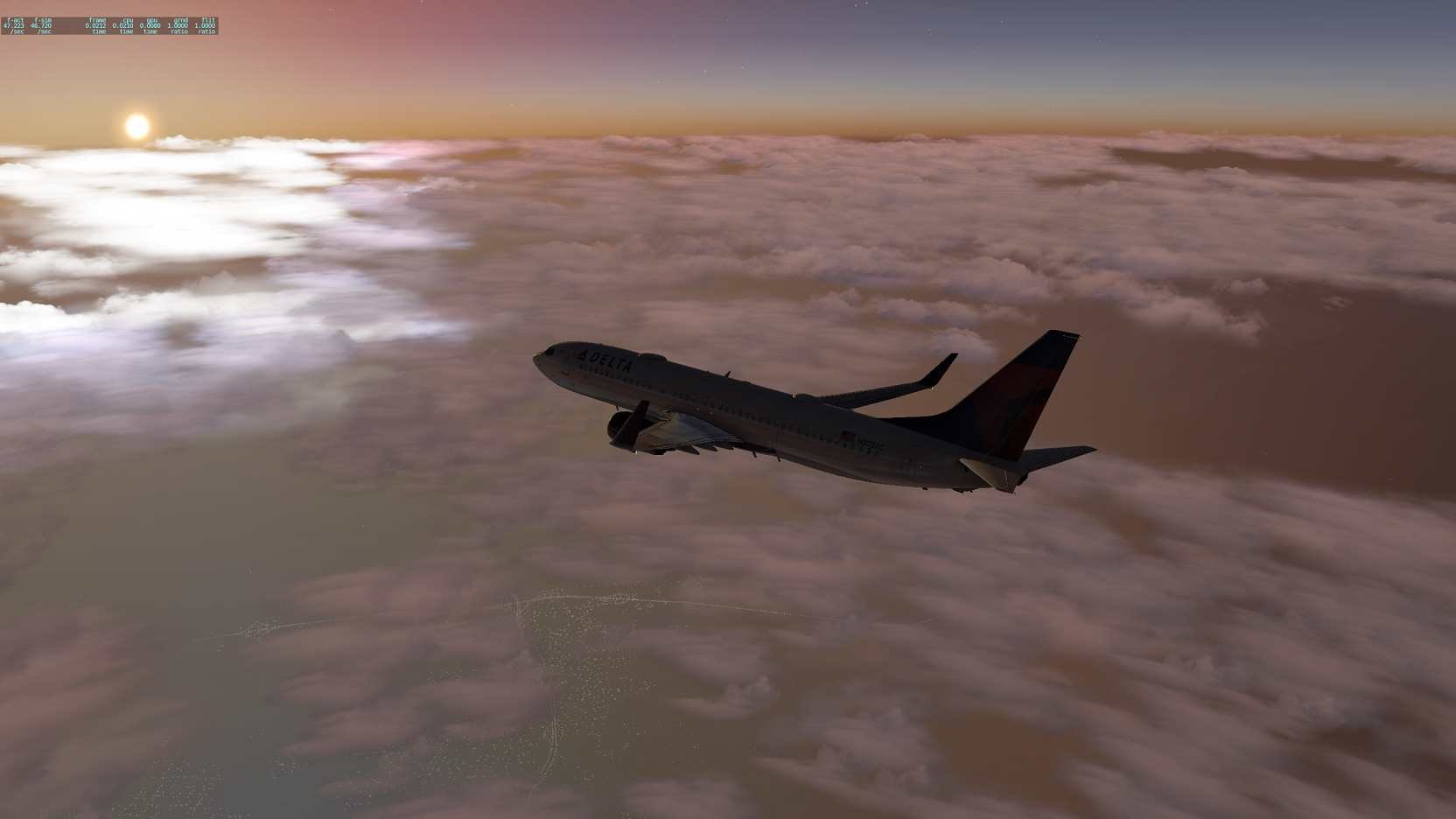 今天天气好,终于可以看日落了~ KJFK-KMCO-7289 