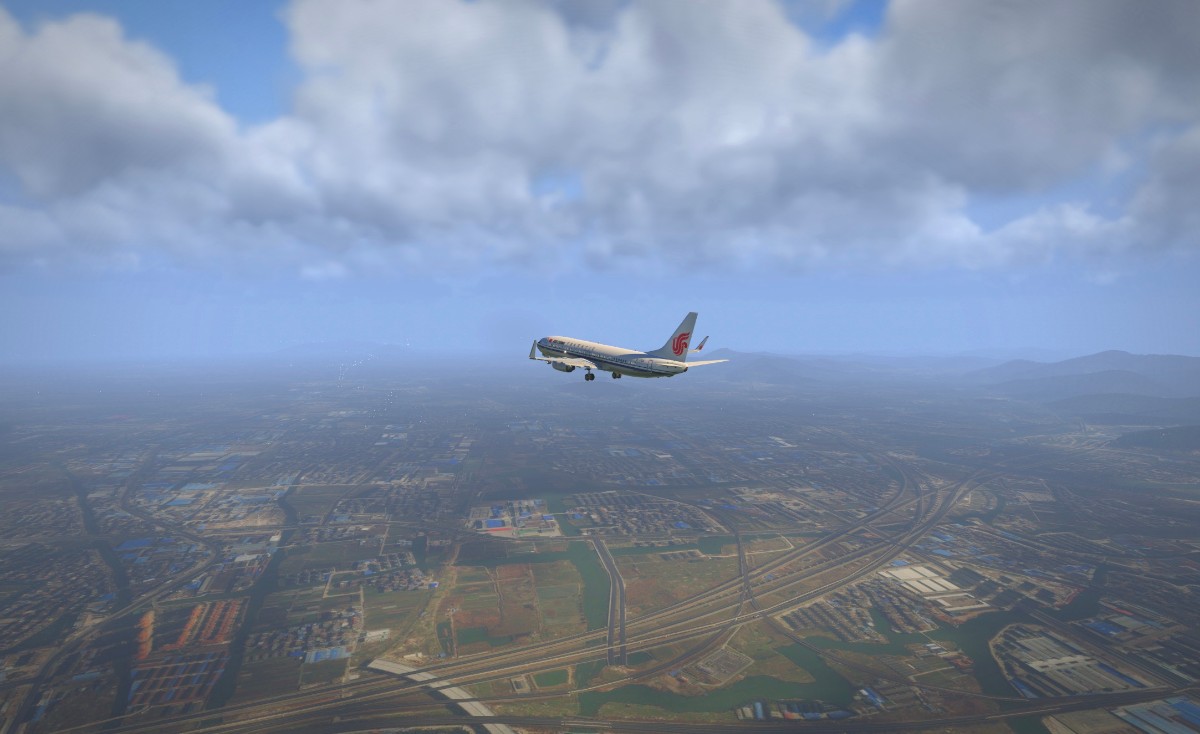 国航737-800降落杭州萧山-2031 