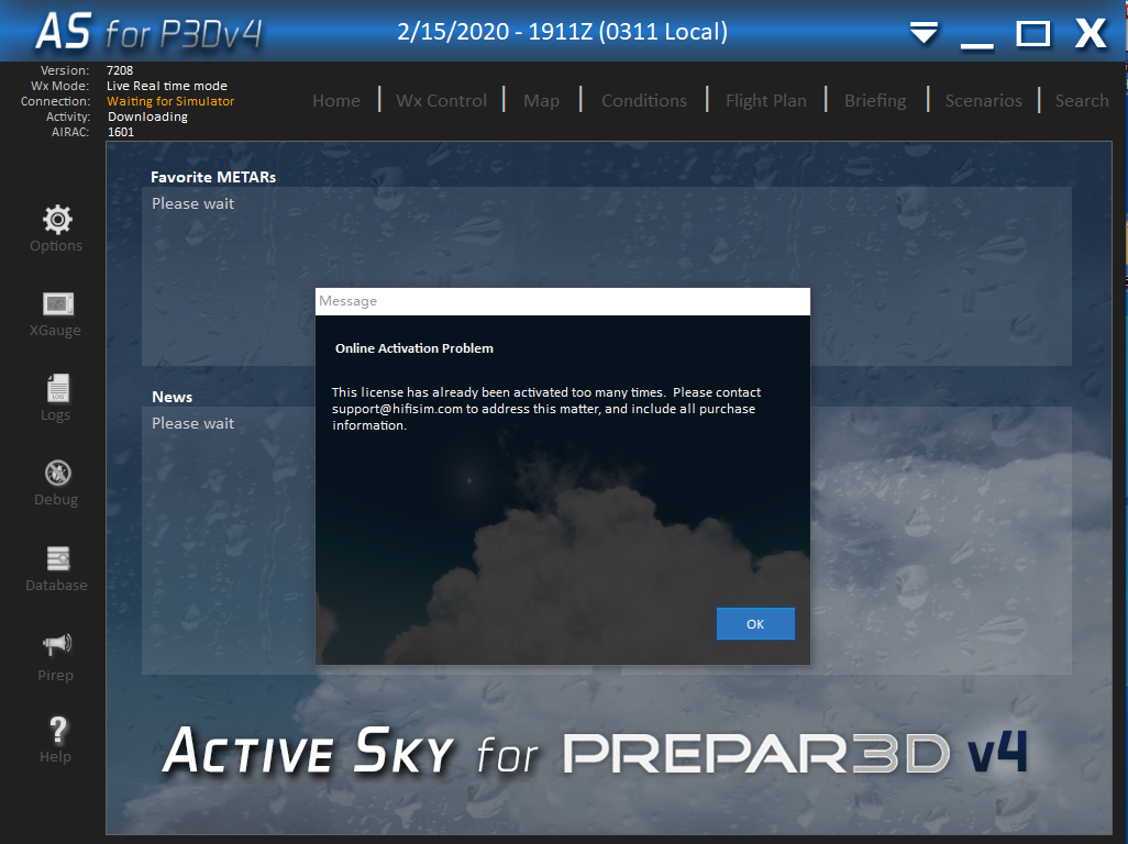 Active sky for p3dv4 问题-1455 