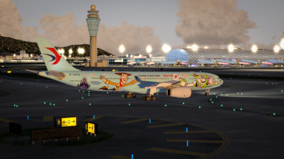 深圳机场降落，Aerosoft Pro A330-300-5255 
