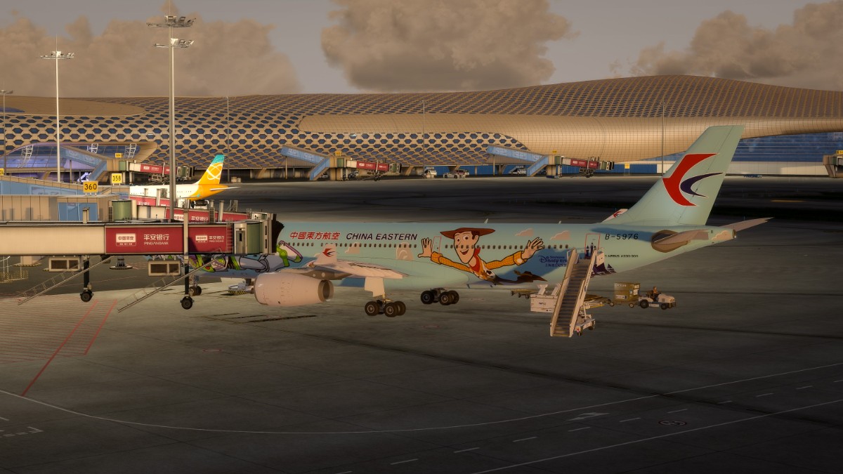 深圳机场降落，Aerosoft Pro A330-300-8287 