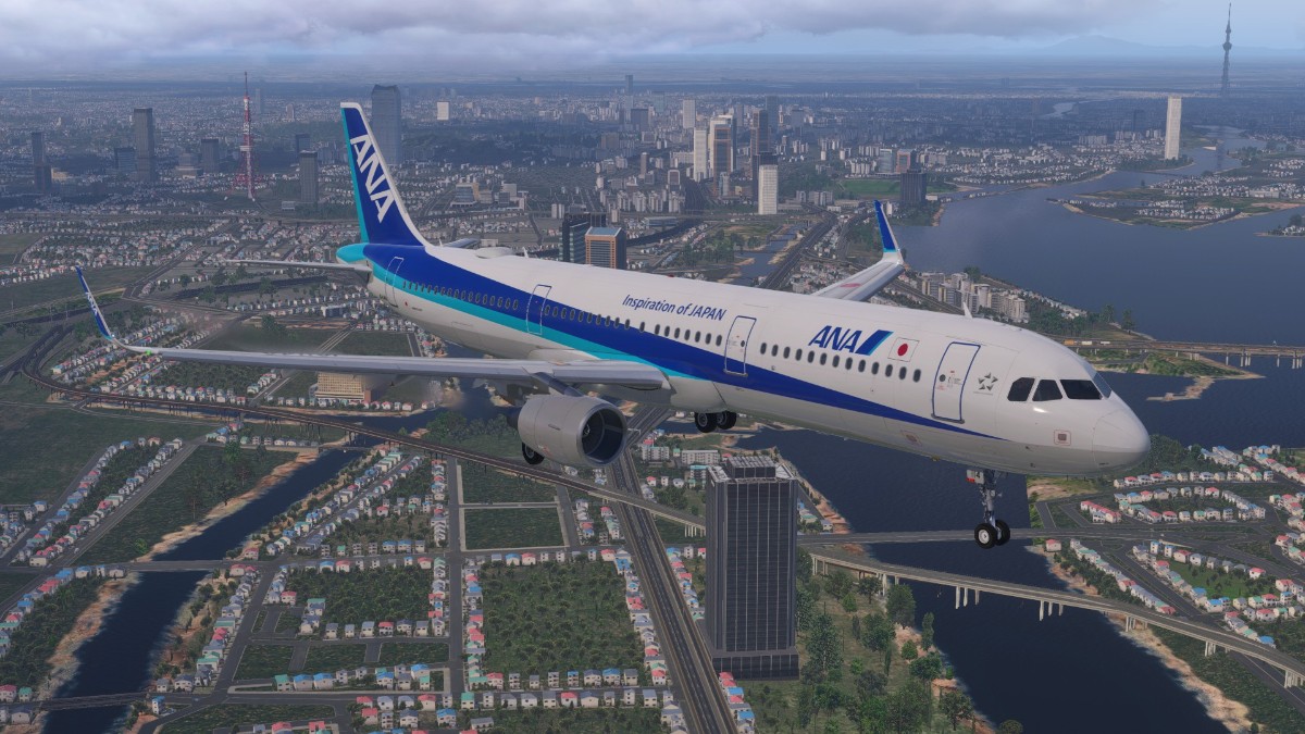 Toliss321 NH572 稚内空港-羽田空港+ILS16进近体验-6580 