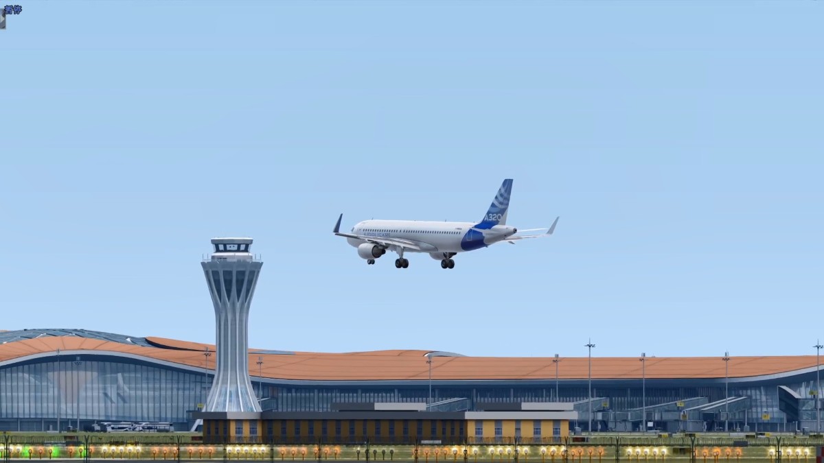 模拟拍机视频：波音747-8、空客A320 北京大兴国际机场35L跑...-5541 