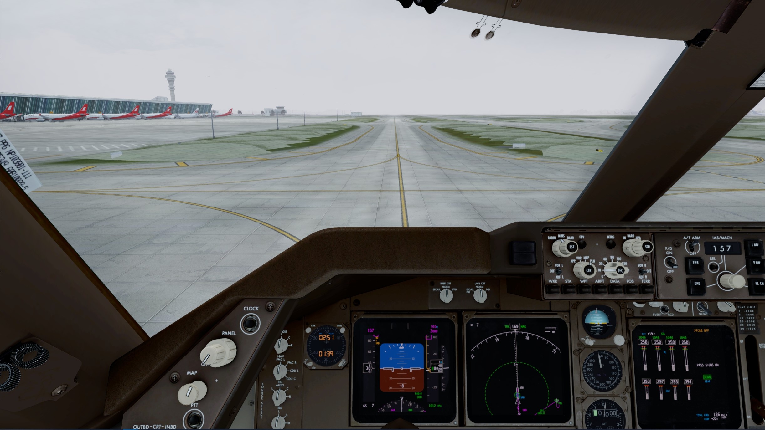 升级P3Dv5后PMDG747首飞-6535 