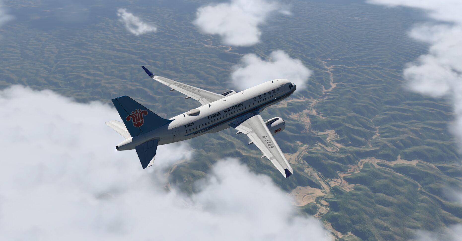 China Southern Approaching Sydney Australia-Toliss A319-2 