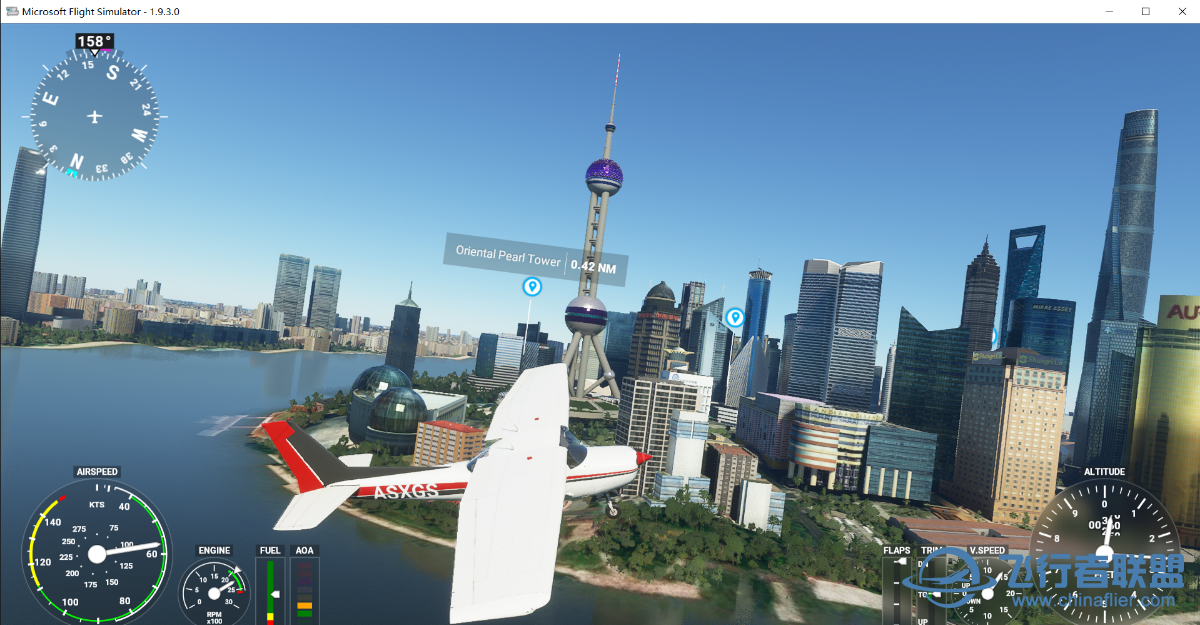 微软模拟飞行2020里的上海-3605 