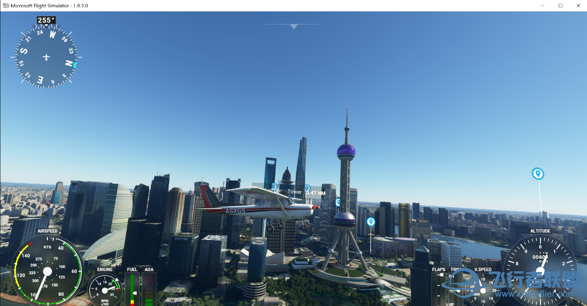 微软模拟飞行2020里的上海-4030 