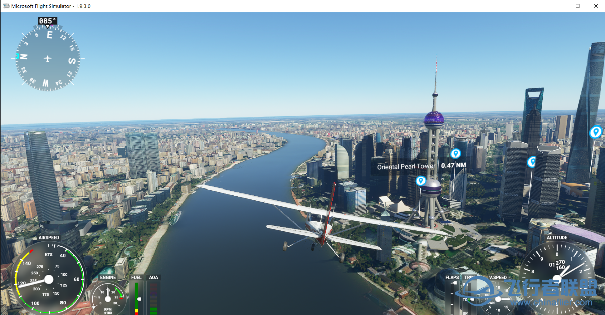 微软模拟飞行2020里的东方明珠倒下了-4207 