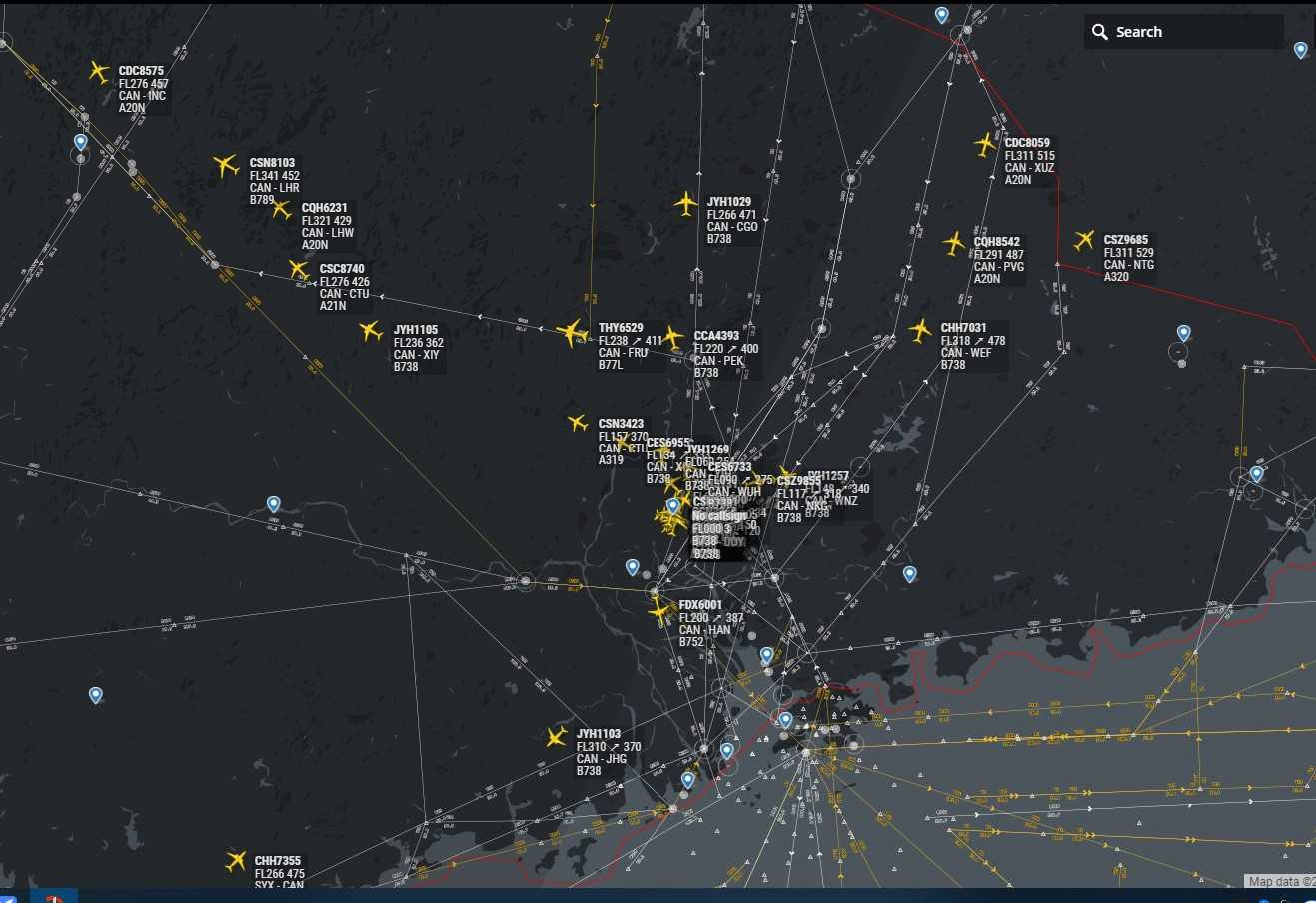 雷达视角繁忙的白云机场-2472 