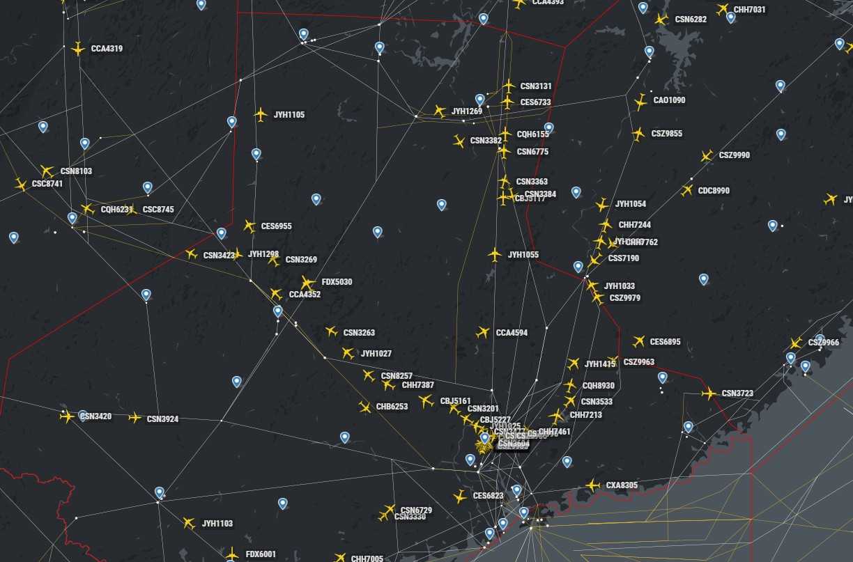 雷达视角繁忙的白云机场-1724 