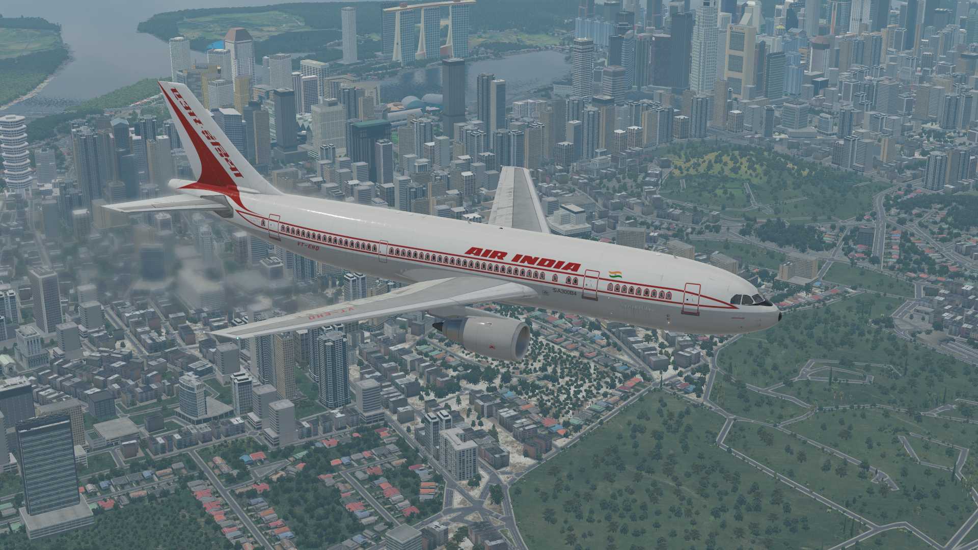 印度航空A300降落新加坡樟宜机场-9620 