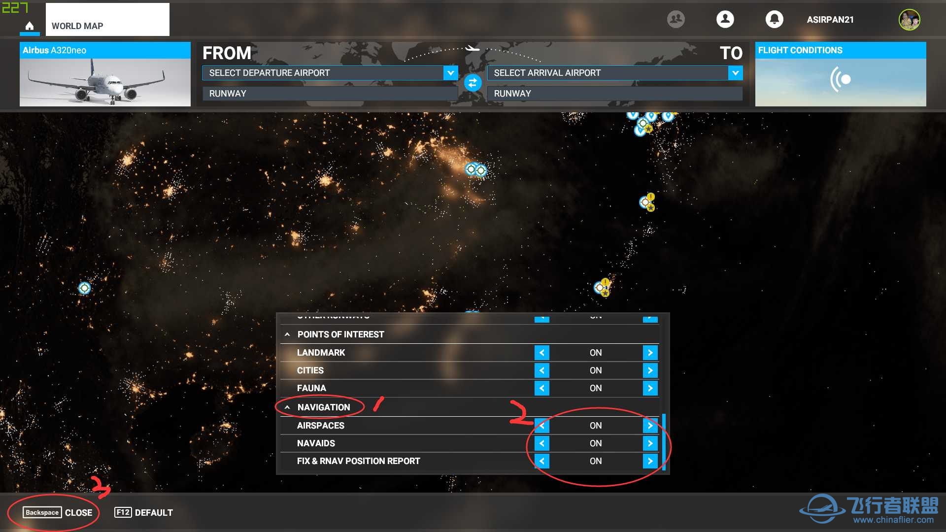 MSFS2020內建飛行計畫航圖操作示範-6607 