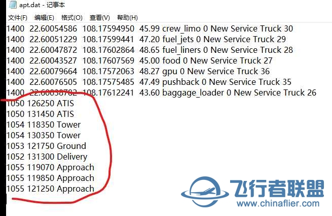 手动添加默认机场塔台频率-775 