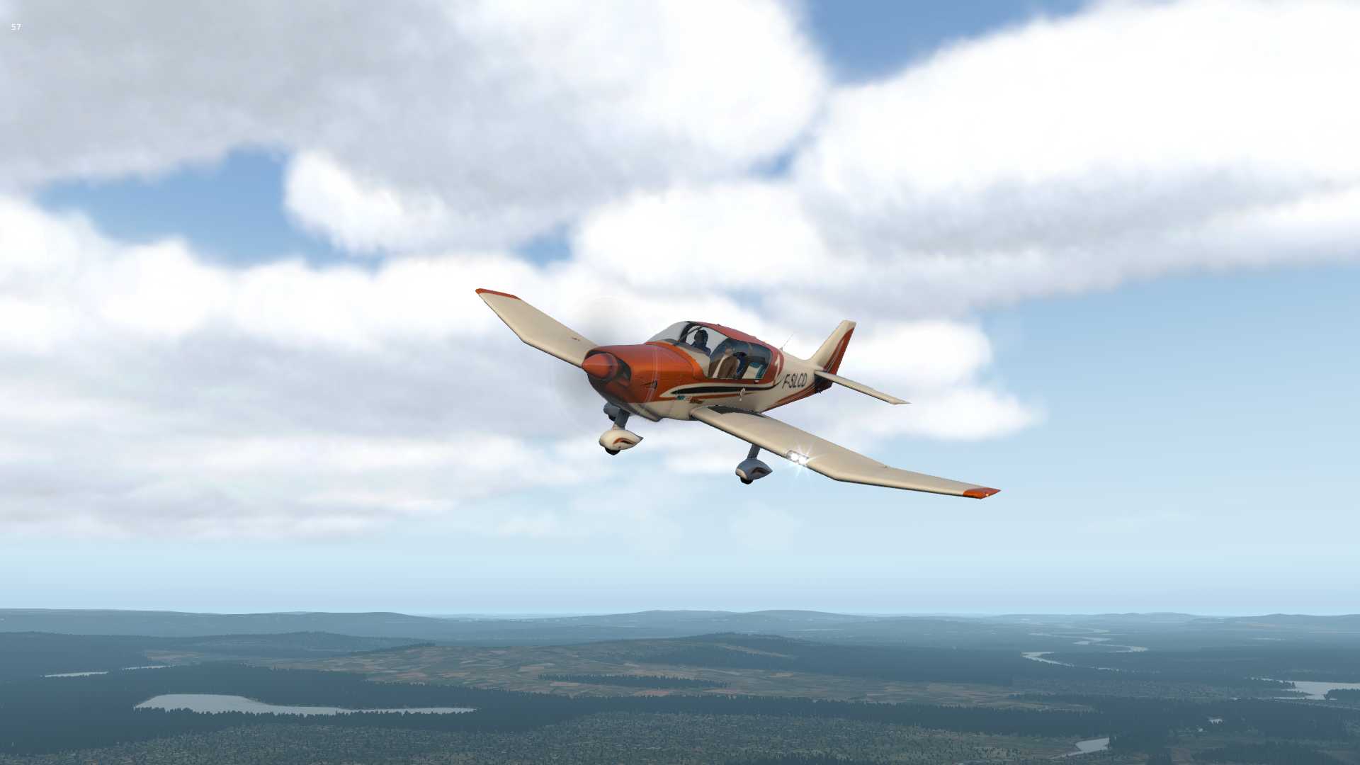 【X-Plane11】Sveg（ESND)上空的Robin-1396 