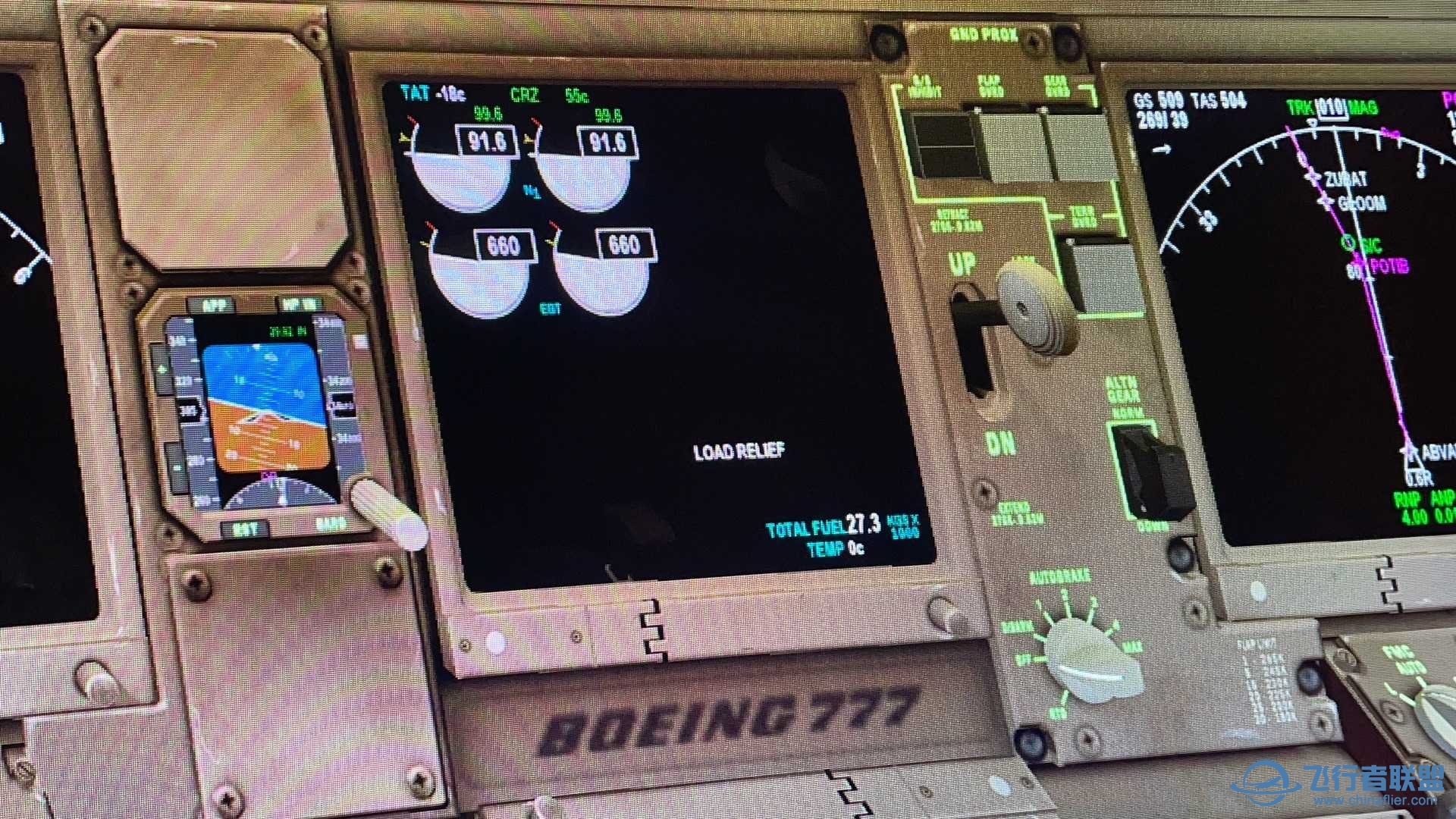 波音777显示 LOAD RELIEF是什么意思？-8065 