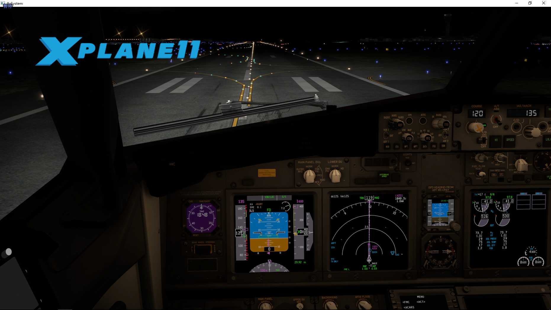 X-Plane11 荷兰航空737降落夜晚降落哥本哈根国际机场-3203 