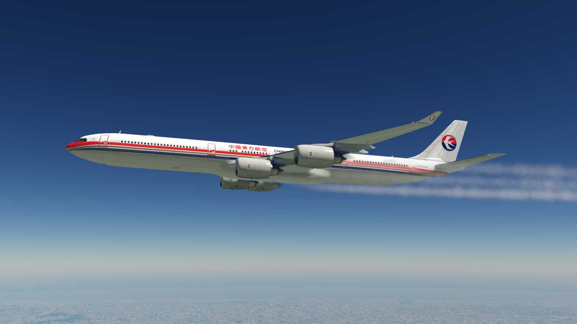 东航A340-600，上海虹桥-乌兰巴托-1585 