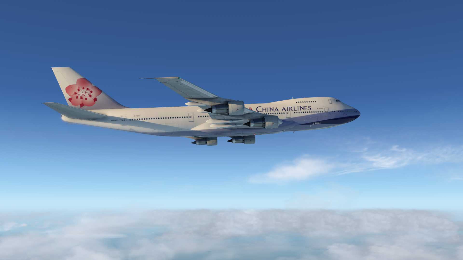 华航747-209B，香港-台北-8364 