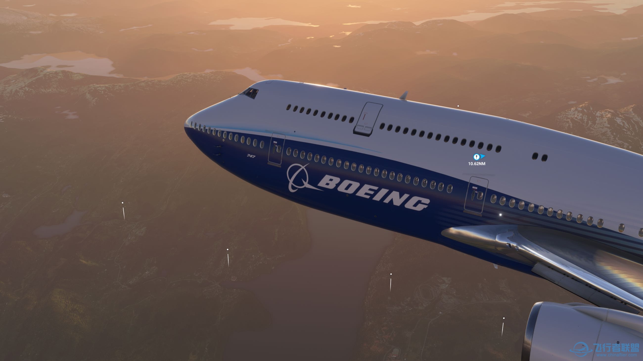 波音747飞行挪威峡湾-4554 