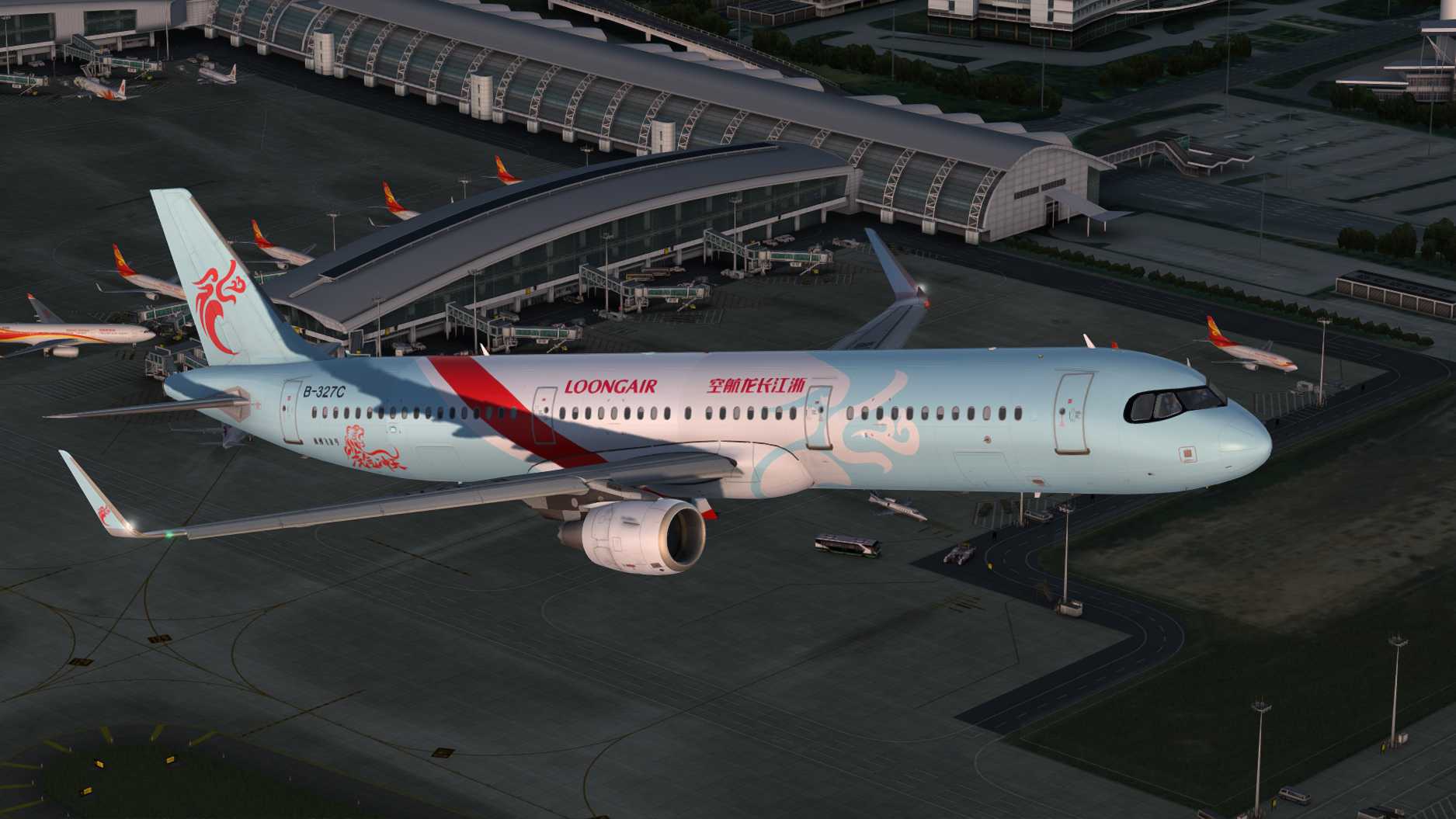 长龙航空A321新年首航，虎气冲天彩绘【模拟飞行】-6120 