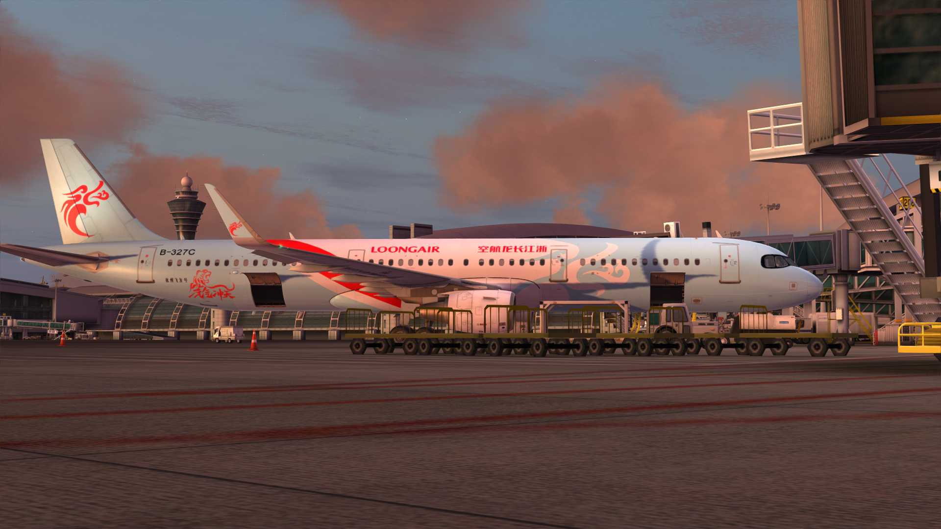 长龙航空A321新年首航，虎气冲天彩绘【模拟飞行】-8782 