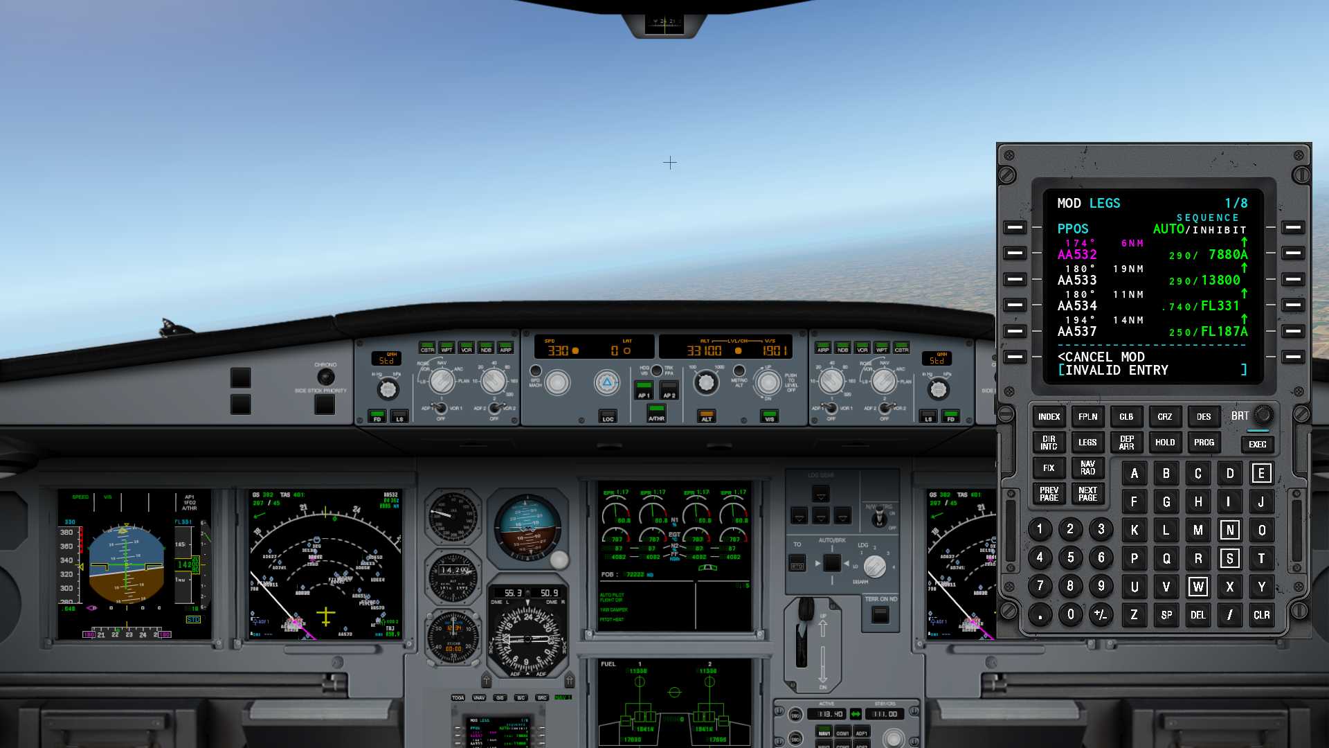 xp11默认航电自动驾驶不按航路飞行-8350 